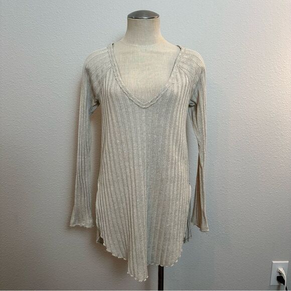 Free People We The Free Lagenlook Rib Knit Long Sleeve Top 492 - Picture 1 of 3